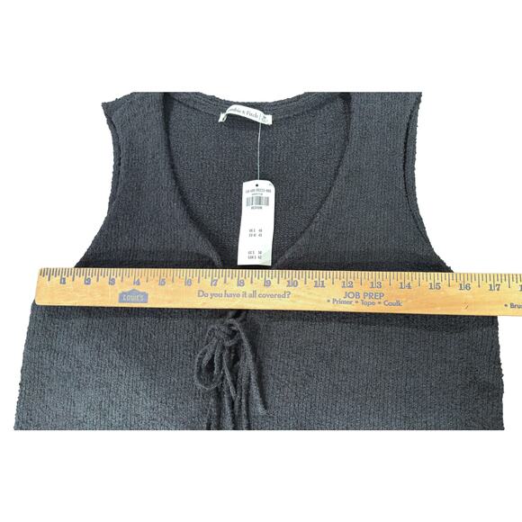 Abercrombie & Fitch Knit Tie Front Vest Gray Sleeveless Sweater Tank Top Size M - Picture 6 of 9